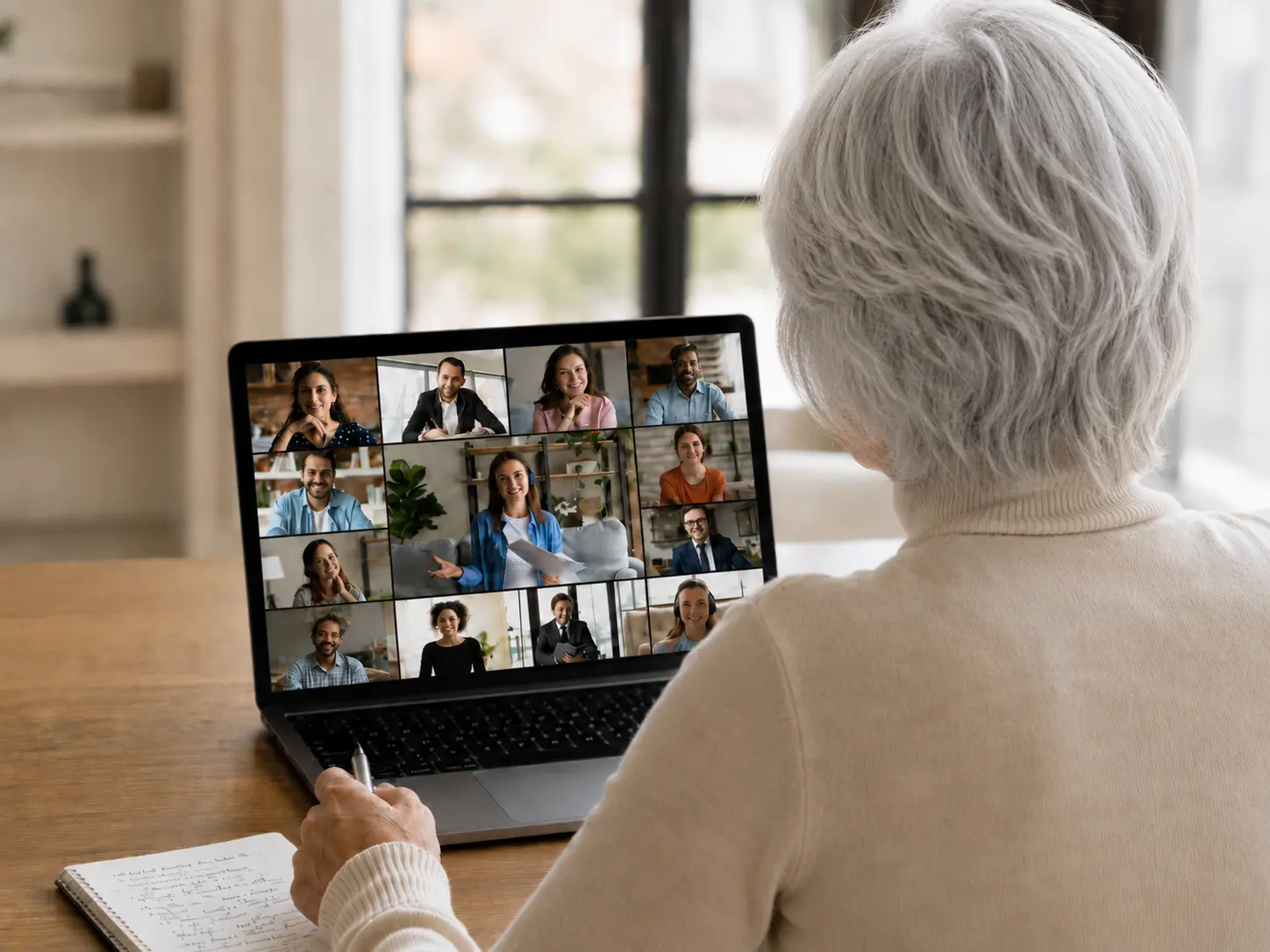 Maryle Malloy conducting a zoom meeting